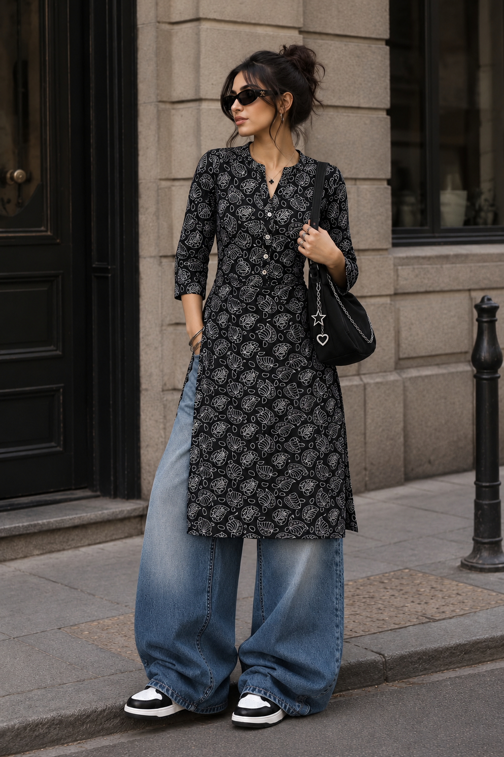 Leaf motif kurta