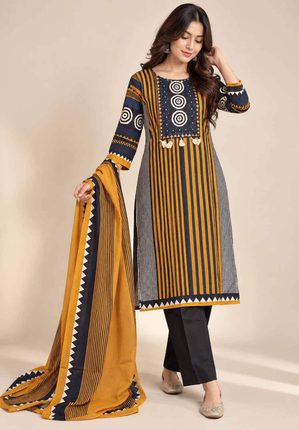 Ochre - ebony vertical set