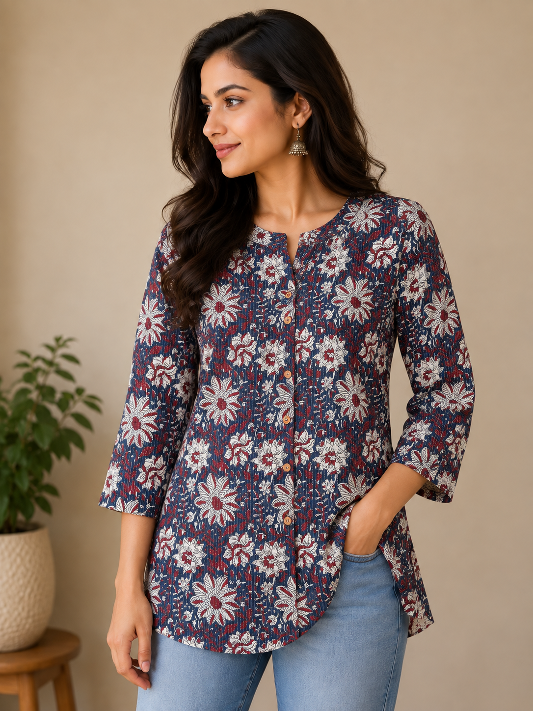 Midnight floral kurta