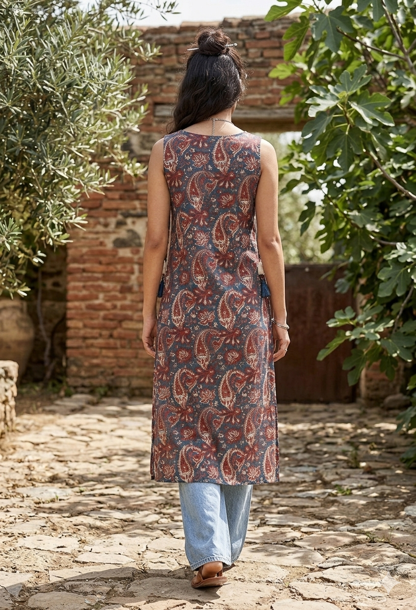 Indigo paisley heritage kurta