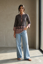 Floral ethnic short kurta
