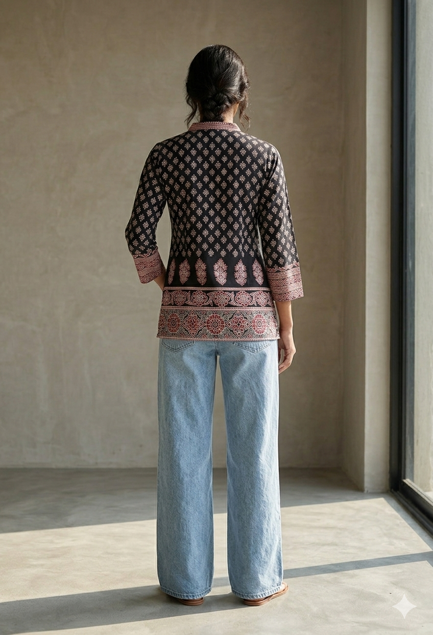 Floral ethnic short kurta