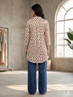 Multicolour elephant motif kurta