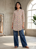 Multicolour elephant motif kurta