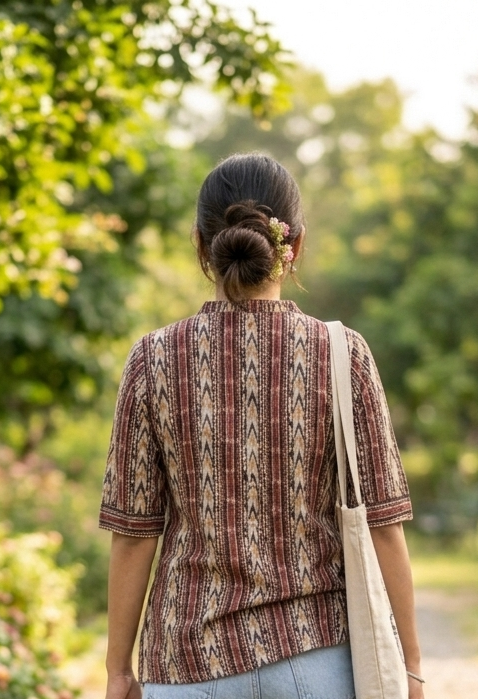 Earth tone ikkat kurta