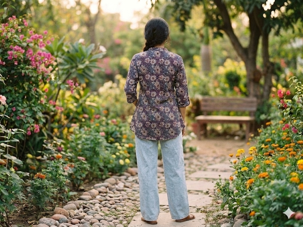 Midnight floral kurta