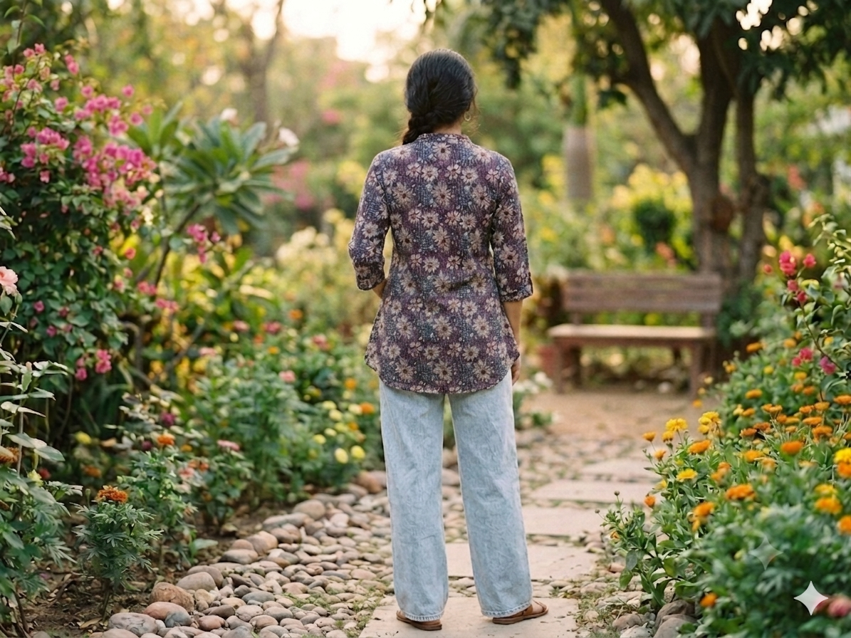 Midnight floral kurta