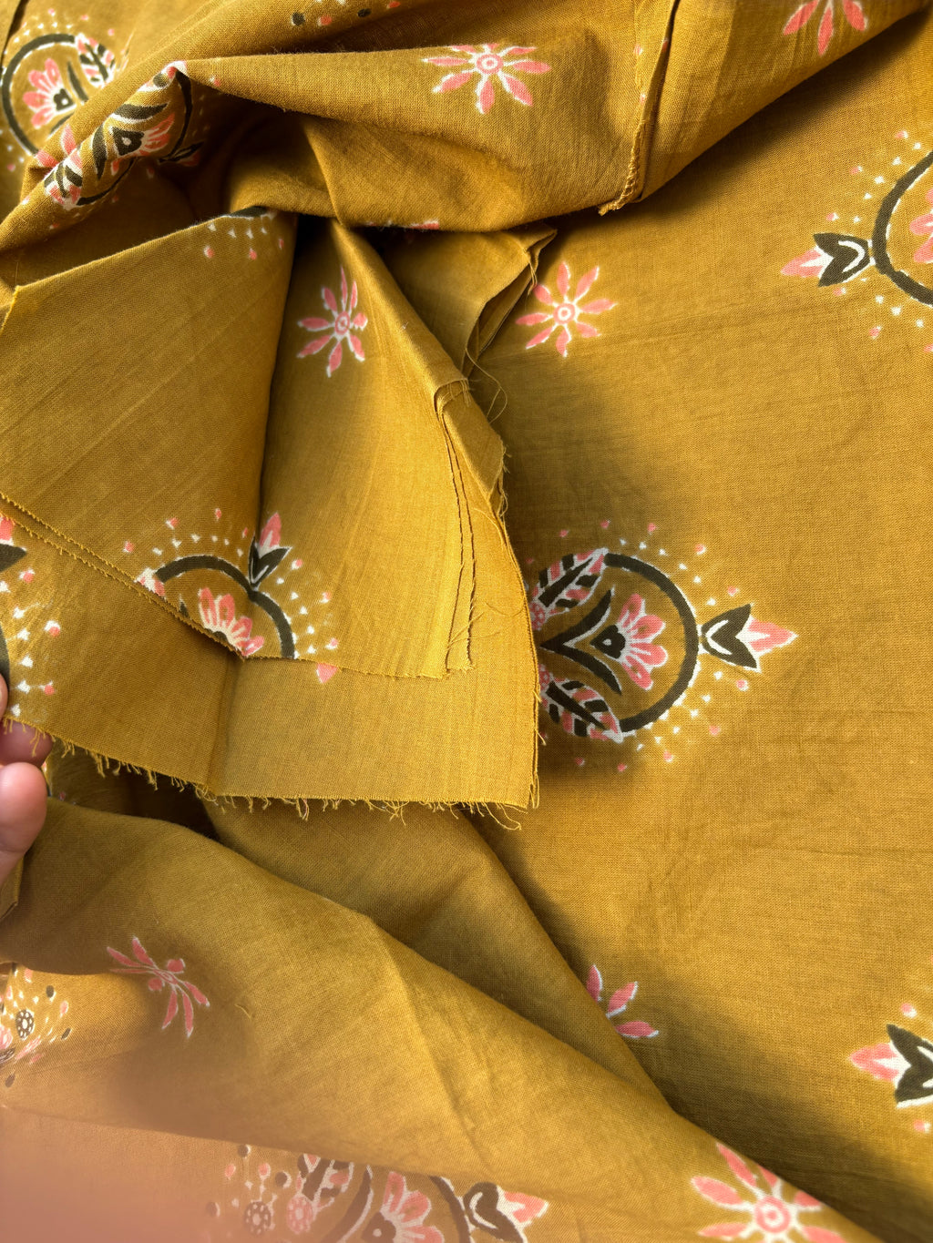 Mustard floral ease kurta