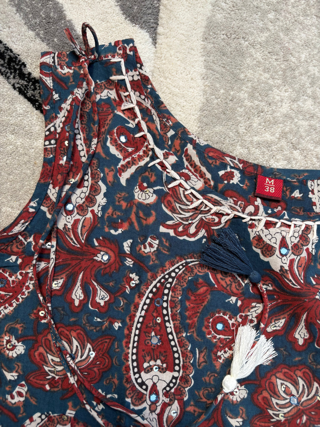 Indigo paisley heritage kurta