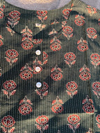 Dark teal floral print kurta