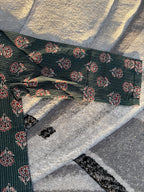 Dark teal floral print kurta