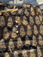 Golden botanical motif kurta