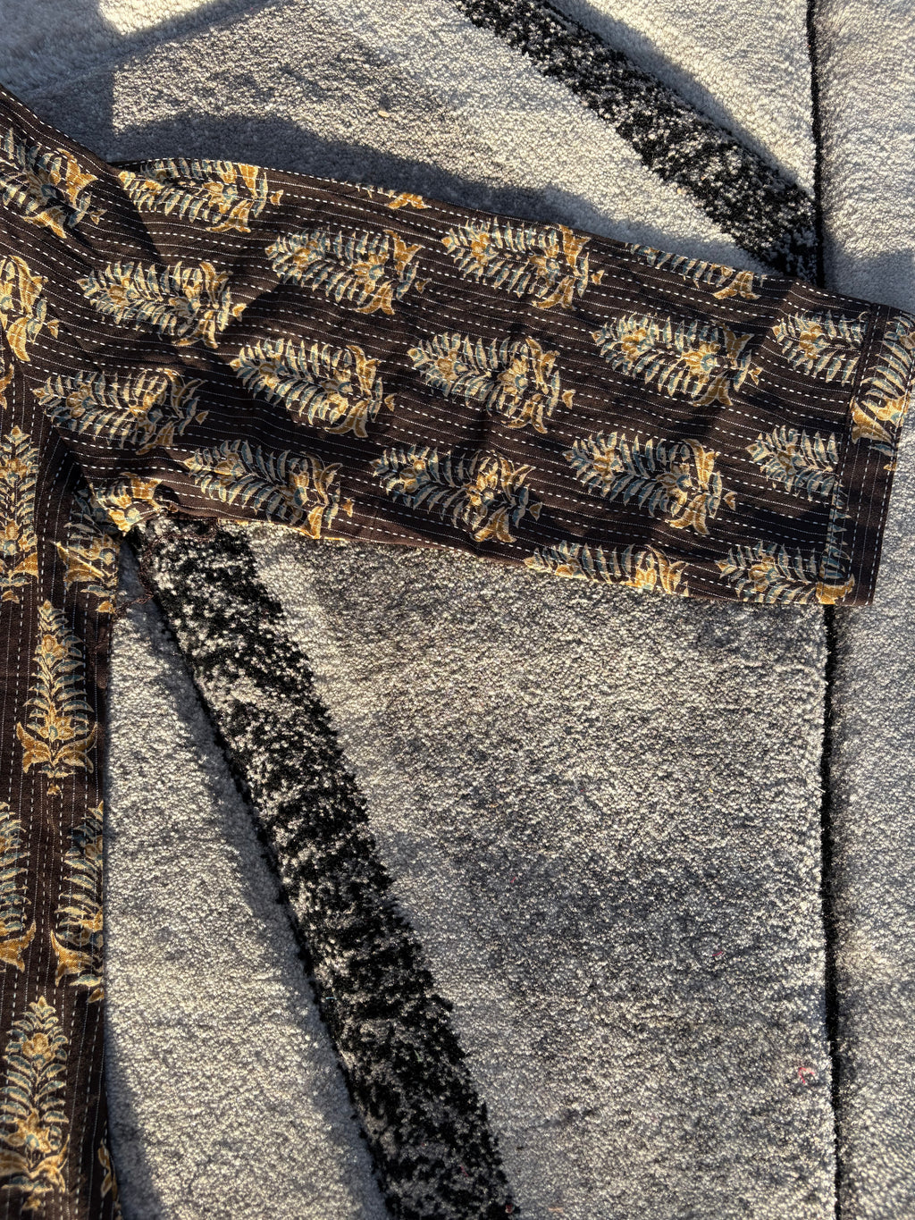 Golden botanical motif kurta