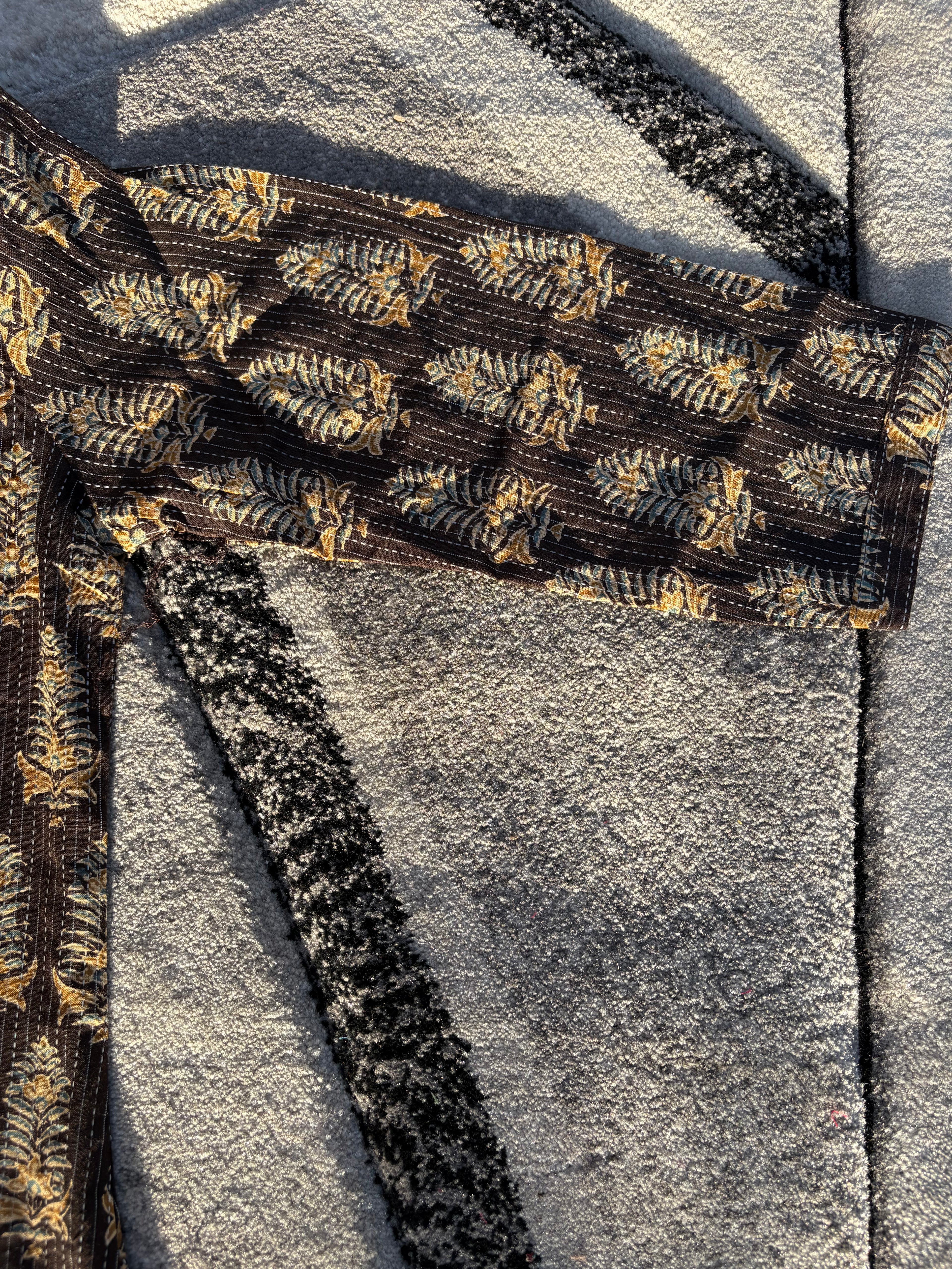Golden botanical motif kurta