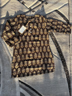 Golden botanical motif kurta