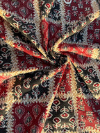 Crimson checkered kurta