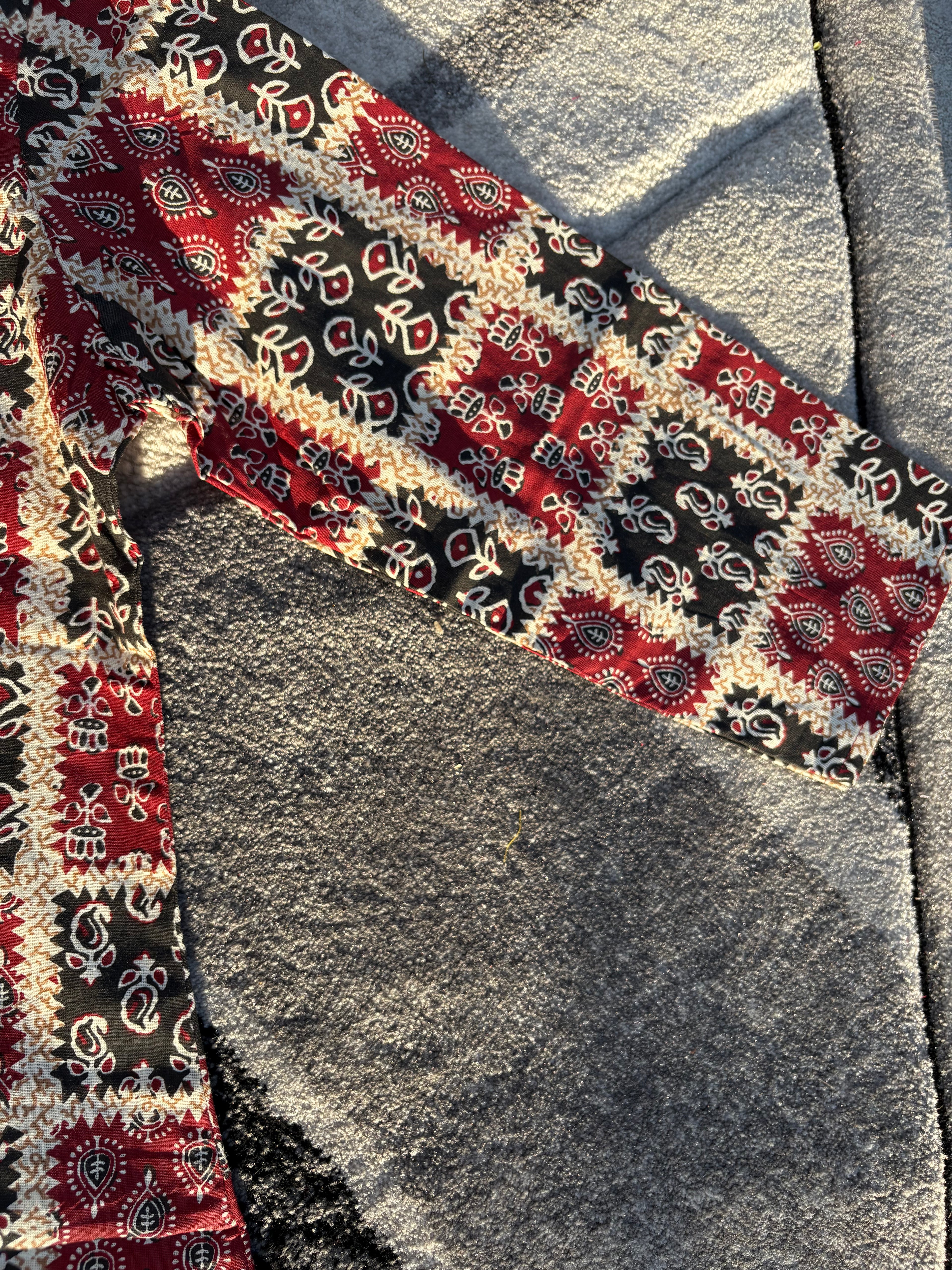 Crimson checkered kurta