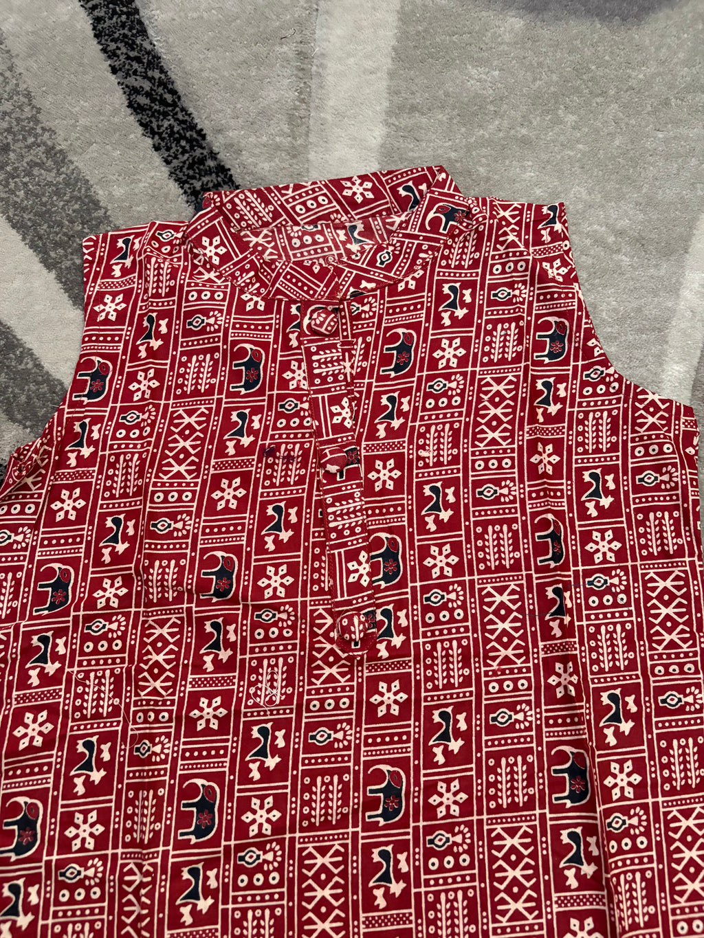 Maroon elephant motif kurta