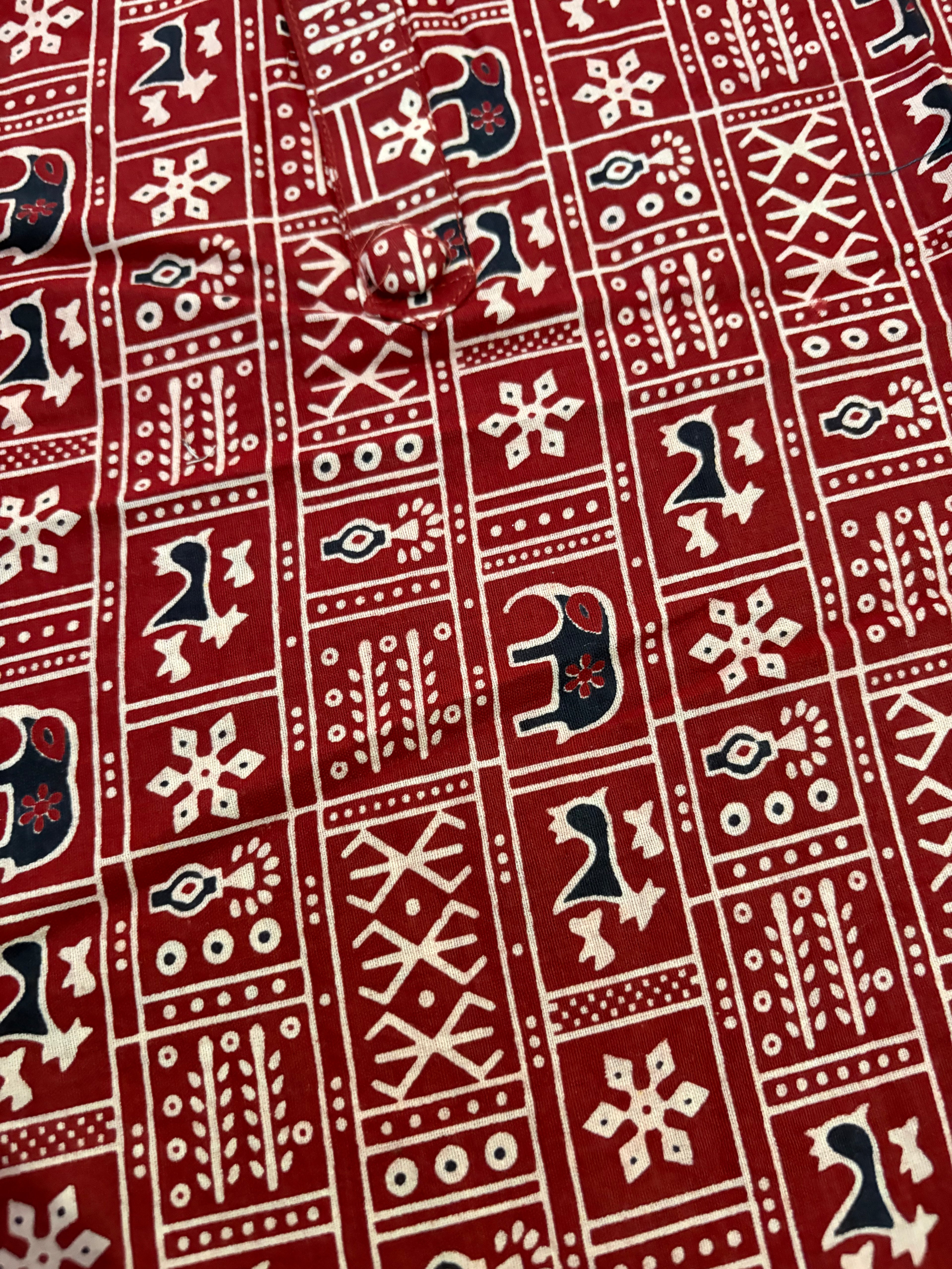 Maroon elephant motif kurta