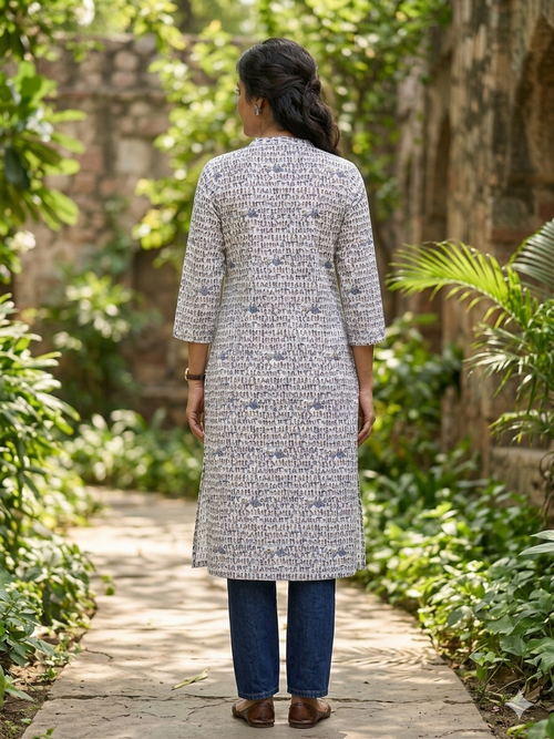Figurine print kurta