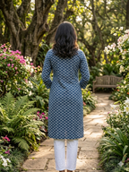 Indigo geometric kurta