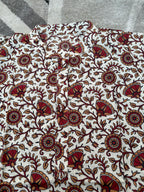 Cream floral vine kurta