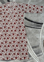 Cream floral vine kurta
