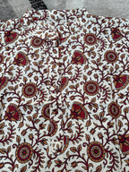 Cream floral vine short kurta
