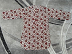 Cream floral vine short kurta