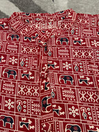 Maroon elephant motif short kurta
