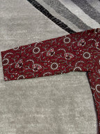 Deep crimson floral vine short kurta
