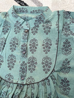 Sage floral pleated tunic