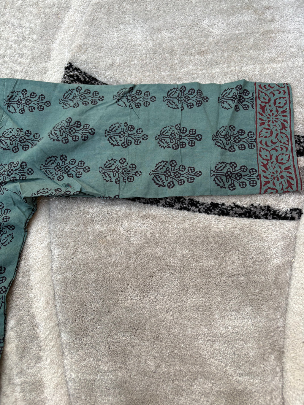 Sage floral pleated tunic