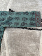 Sage floral pleated tunic