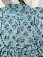 Sky blue paisley pleated tunic